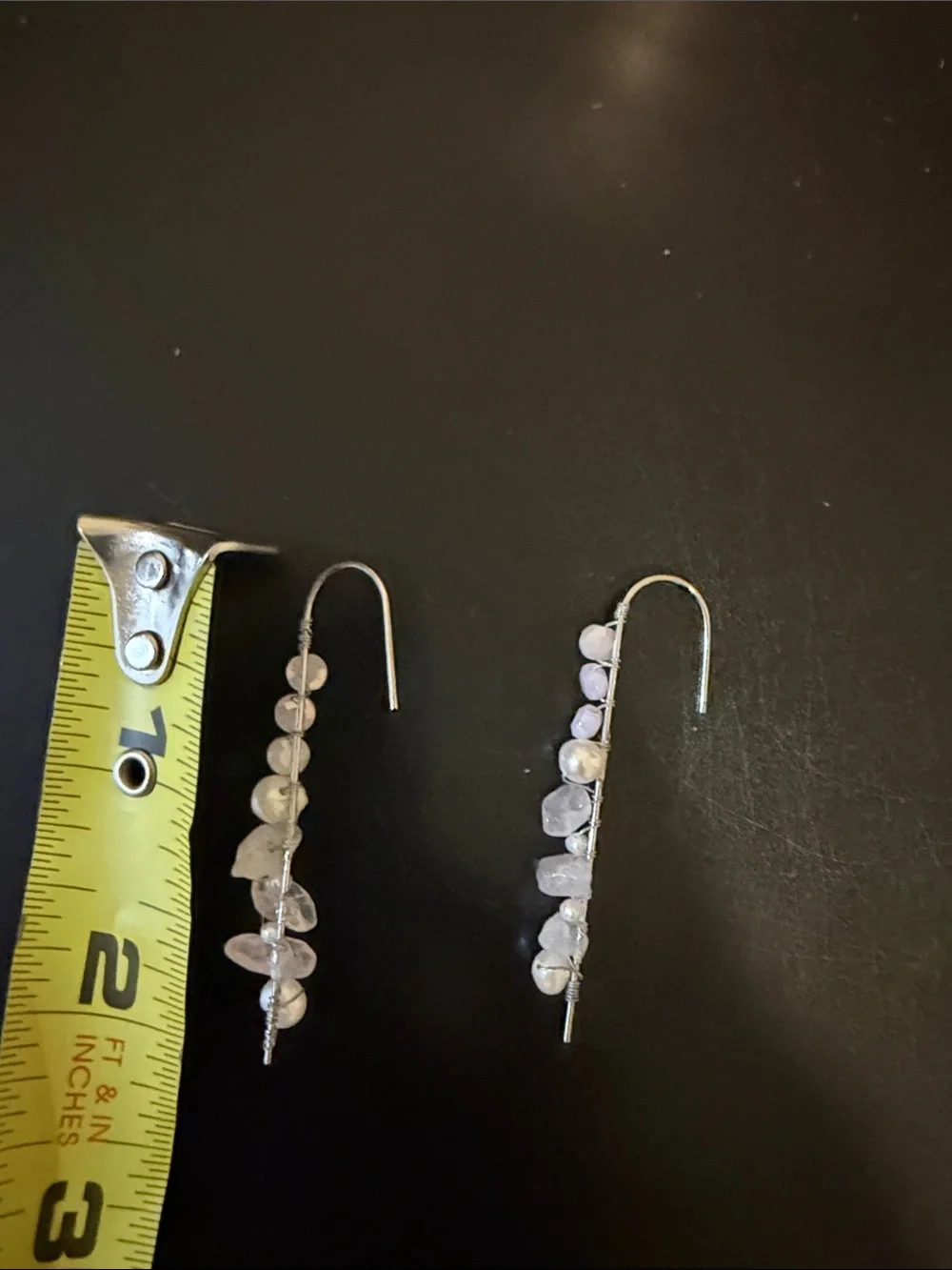 Delicate Pink and White Bead Drop Earrings - Women Fashion Jewelry